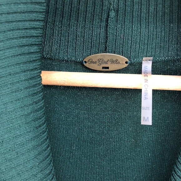 One Girl Who Forest Green Shrug - Picture 5 of 7